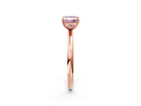 Rose gold Fancy Pink Princess  Solitaire Diamond Ring with Four-Prong Setting on a Plain Band_22