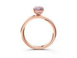 Rose gold Fancy Pink Princess  Solitaire Diamond Ring with Four-Prong Setting on a Plain Band_23