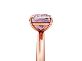 Rose gold Fancy Pink Princess  Solitaire Diamond Ring with Four-Prong Setting on a Plain Band_25
