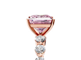 Rose gold Fancy Pink Princess  Solitaire Diamond Ring with Pave Band and Four-Prong Setting_5