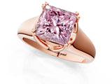 Rose gold Fancy Pink Princess  Solitaire Diamond Ring with Six-Prong Cathedral Setting_33