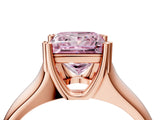 Rose gold Fancy Pink Princess  Solitaire Diamond Ring with Six-Prong Cathedral Setting_36