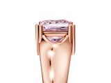 Rose gold Fancy Pink Princess  Solitaire Diamond Ring with Six-Prong Cathedral Setting_37