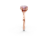 Rose gold Fancy Pink Princess  Solitaire Diamond Ring with Six-Prong Setting and Tapered Band_2