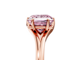 Rose gold Fancy Pink Princess  Solitaire Diamond Ring with Six-Prong Setting and Tapered Band_5