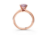 Rose gold Fancy Pink Princess  Solitaire Diamond Ring with Six-Prong Setting on a Classic Band 3