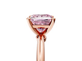 Rose gold Fancy Pink Princess  Solitaire Diamond Ring with Six-Prong Setting on a Classic Band 5