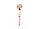 Rose gold Fancy Pink Princess  Solitaire Diamond Ring with Six-Prong Setting on a Classic Band_2