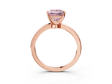 Rose gold Fancy Pink Princess  Solitaire Diamond Ring with Six-Prong Setting on a Classic Band_3