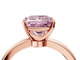 Rose gold Fancy Pink Princess  Solitaire Diamond Ring with Six-Prong Setting on a Classic Band_4