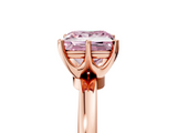 Rose gold Fancy Pink Princess  Solitaire Diamond Ring with Six-Prong Setting on a Classic Band_5
