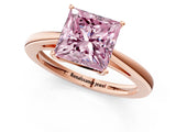 Rose gold Fancy Pink Princess  Solitaire Diamond Ring with Split Shank and Four-Prong Setting_13