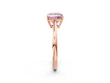 Rose gold Fancy Pink Princess  Solitaire Diamond Ring with Split Shank and Four-Prong Setting_14