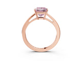 Rose gold Fancy Pink Princess  Solitaire Diamond Ring with Split Shank and Four-Prong Setting_15