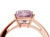 Rose gold Fancy Pink Princess  Solitaire Diamond Ring with Split Shank and Four-Prong Setting_16