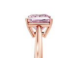 Rose gold Fancy Pink Princess  Solitaire Diamond Ring with Split Shank and Four-Prong Setting_17