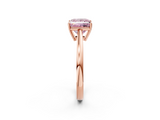Rose gold Fancy Pink Princess  Solitaire Diamond Ring with Split Shank and Four-Prong Setting_2
