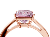 Rose gold Fancy Pink Princess  Solitaire Diamond Ring with Split Shank and Four-Prong Setting_4
