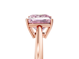 Rose gold Fancy Pink Princess  Solitaire Diamond Ring with Split Shank and Four-Prong Setting_5