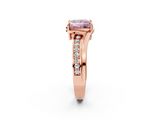 Rose gold Fancy Pink Princess  Solitaire Diamond Ring with Split Shank and Prong Setting_19