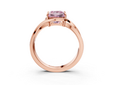 Rose gold Fancy Pink Princess  Solitaire Diamond Ring with Split Shank and Prong Setting_20