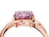Rose gold Fancy Pink Princess  Solitaire Diamond Ring with Split Shank and Prong Setting_21