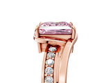 Rose gold Fancy Pink Princess  Solitaire Diamond Ring with Split Shank and Prong Setting_22