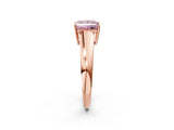 Rose gold Fancy Pink Princess  Solitaire Diamond Ring with Tapered Band and Four-Prong Setting_31