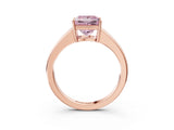Rose gold Fancy Pink Princess  Solitaire Diamond Ring with Tapered Band and Four-Prong Setting_32