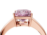 Rose gold Fancy Pink Princess  Solitaire Diamond Ring with Tapered Band and Four-Prong Setting_33
