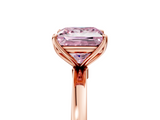 Rose gold Fancy Pink Princess  Solitaire Diamond Ring with Thin Band and Four-Prong Setting_5
