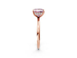 Rose gold Fancy Pink Princess  Solitaire Diamond Ring with a Classic Band and Four-Prong Setting 2