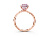 Rose gold Fancy Pink Princess  Solitaire Diamond Ring with a Classic Band and Four-Prong Setting 3