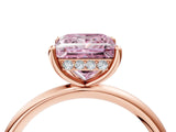 Rose gold Fancy Pink Princess  Solitaire Diamond Ring with a Classic Band and Four-Prong Setting 4