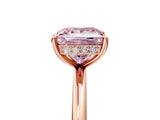 Rose gold Fancy Pink Princess  Solitaire Diamond Ring with a Classic Band and Four-Prong Setting 5