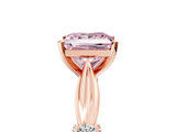 Rose gold Fancy Pink Princess  Solitaire Diamond Twisted Band with Four-Prong Setting_5
