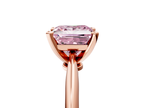 Rose gold Fancy Pink Princess  Solitaire Engagement Ring with Classic Band and Four-Prong Setting_5