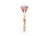Rose gold Fancy Pink Princess  Solitaire Engagement Ring with Four-Prong Setting and Classic Band 3