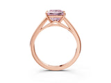 Rose gold Fancy Pink Princess  Solitaire Engagement Ring with Four-Prong Setting and Classic Band 4