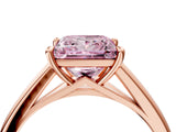Rose gold Fancy Pink Princess  Solitaire Engagement Ring with Four-Prong Setting and Classic Band 5