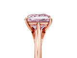 Rose gold Fancy Pink Princess  Solitaire Engagement Ring with Four-Prong Setting and Classic Band