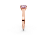 Rose gold Fancy Pink Princess  Solitaire Engagement Ring with Four-Prong Setting and Tapered Band_5