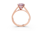 Rose gold Fancy Pink Princess  Solitaire Engagement Ring with Four-Prong Setting and Tapered Band_6