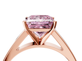 Rose gold Fancy Pink Princess  Solitaire Engagement Ring with Four-Prong Setting and Tapered Band_7