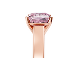 Rose gold Fancy Pink Princess  Solitaire Engagement Ring with Four-Prong Setting and Tapered Band_8