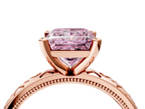 Rose gold Fancy Pink Princess  Solitaire Engagement Ring with Scrollwork Band and Four-Prong Setting_4