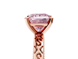Rose gold Fancy Pink Princess  Solitaire Engagement Ring with Scrollwork Band and Four-Prong Setting_5