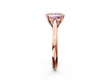 Rose gold Fancy Pink Princess  Solitaire Engagement Ring with Six-Prong Setting and Classic Band 2