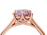 Rose gold Fancy Pink Princess  Solitaire Engagement Ring with Six-Prong Setting and Classic Band 4