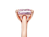 Rose gold Fancy Pink Princess  Solitaire Engagement Ring with Six-Prong Setting and Classic Band 5